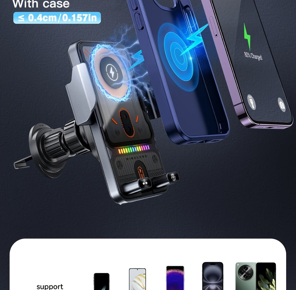 Car Wireless Charger 15W Auto-Align Smart Sensor FOD Detection Auto-Sensing Infrared Clamp 4mm for an Everyday Personal Care Routine