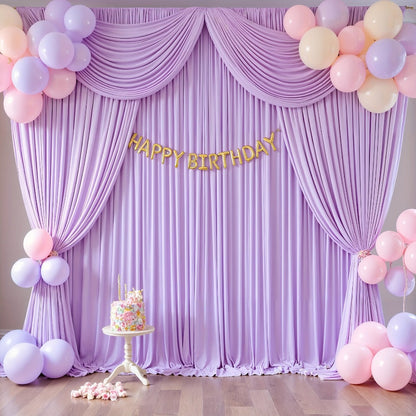 Photography Backdrop 4-Pack 5x10ft Polyester Spandex Background Cloth | Wrinkle-Resistant, Soft & Smooth with Pole Pockets | Wedding