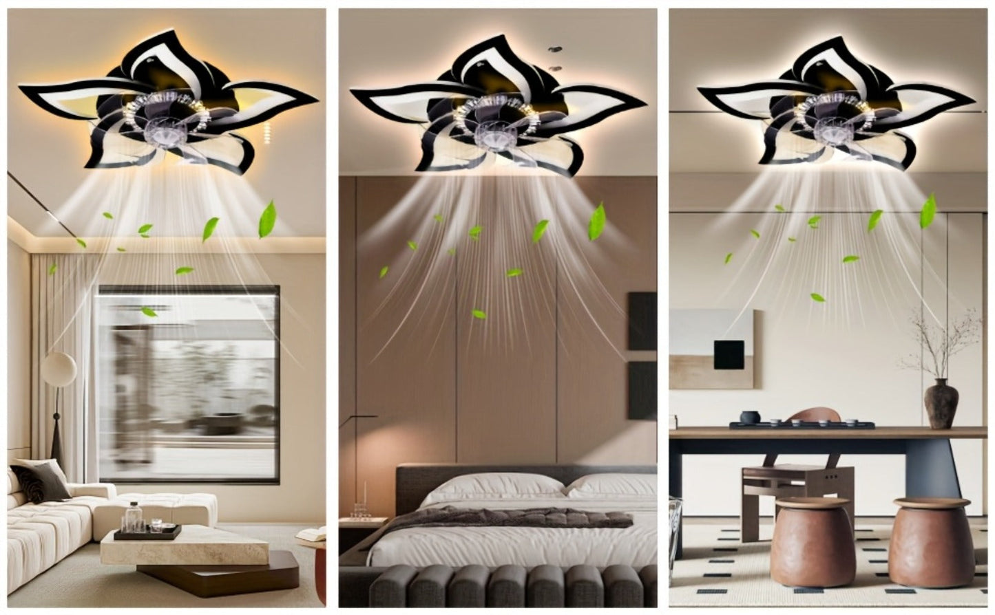 Ceiling Fan with Light 27 Inch Flush Mount - Low Profile 6-Speed 3-Color Dimmable LED, Remote & App Control