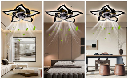 Ceiling Fan with Light 27 Inch Flush Mount - Low Profile 6-Speed 3-Color Dimmable LED, Remote & App Control