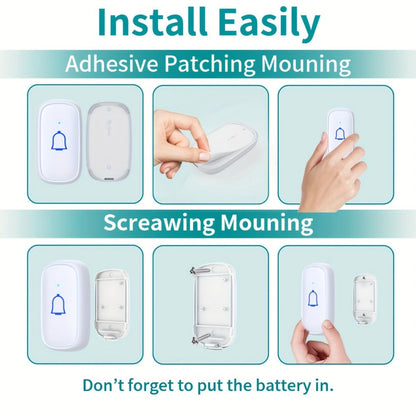 Long Range Doorbell Kit 1000ft - 115dB Loud Wireless Chime, 56 Melodies, 7 Volume Levels, Mute Mode