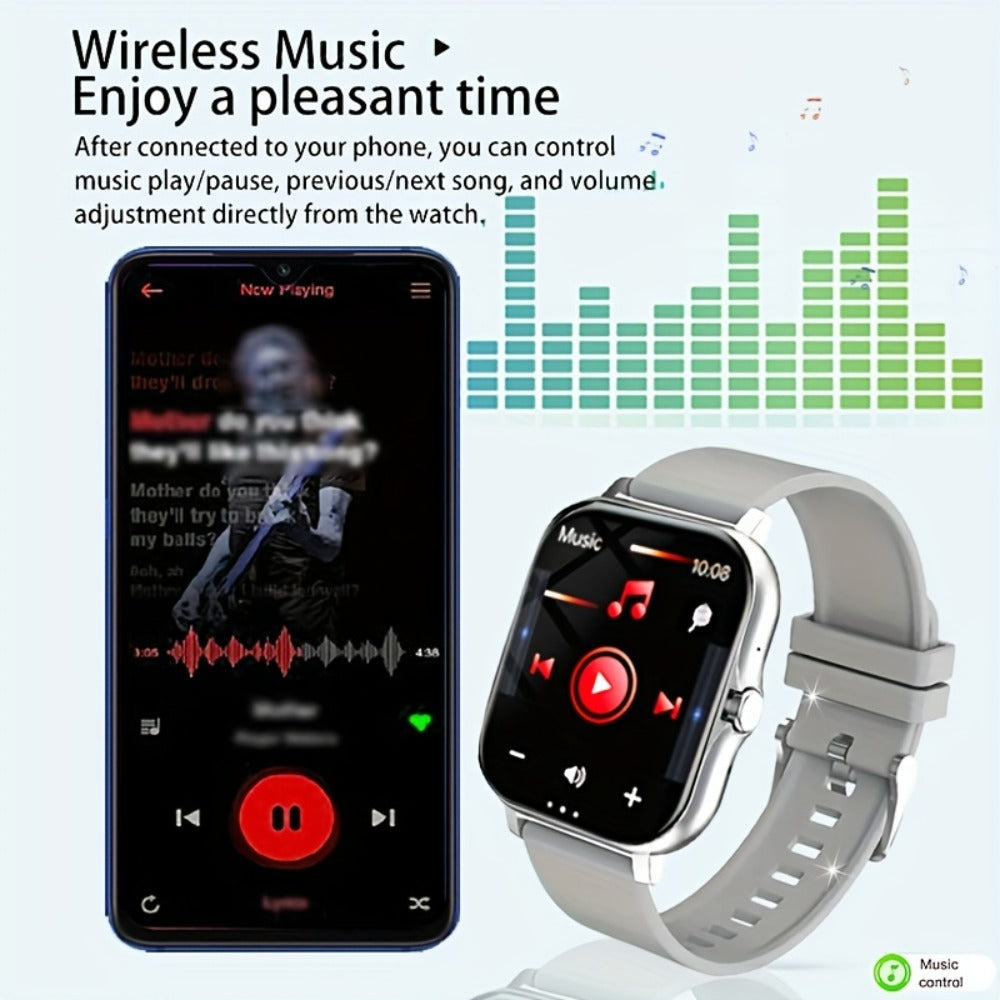 Smart Watch 1.83-Inch Full Touch Display with Wireless Calling, 180mAh Battery and Three-Strap Set