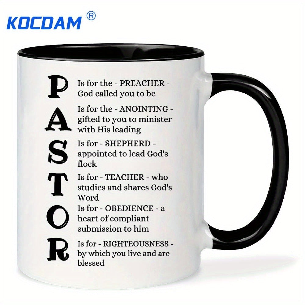 Pastor Appreciation Ceramic Mug 11oz – Insulated Coffee Cup for Hot & Cold Drinks, Dishwasher Safe, Funny Pastor Definition Gift for Him