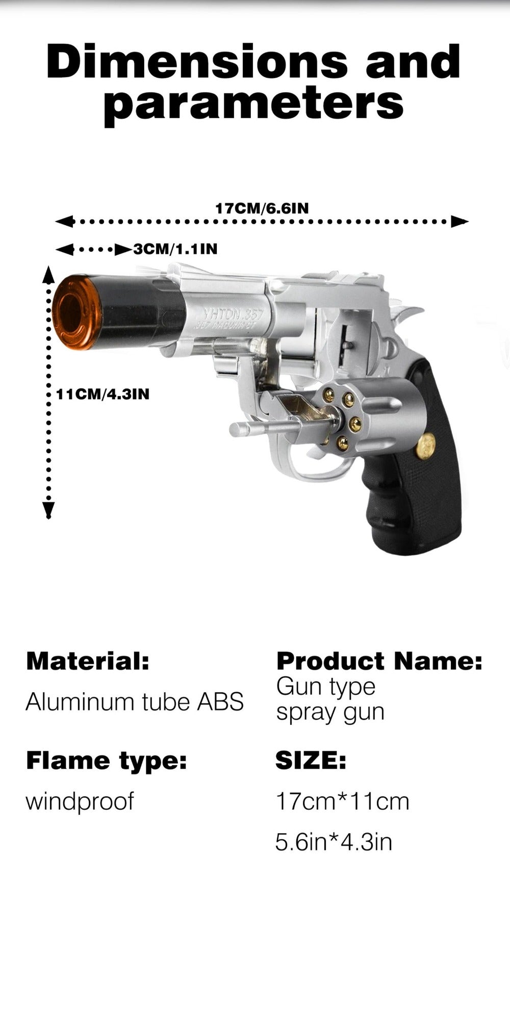 Windproof Butane Lighter with Adjustable Flame for Grilling, Camping and Outdoor Meals, with the Listed Configuration