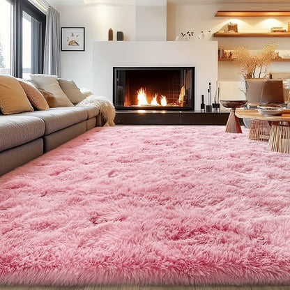 Area Rug for Bedroom, 8x10 Fluffy Shag with 1.8-Inch Plush Pile and Nine Colors for Bedroom or Living Room