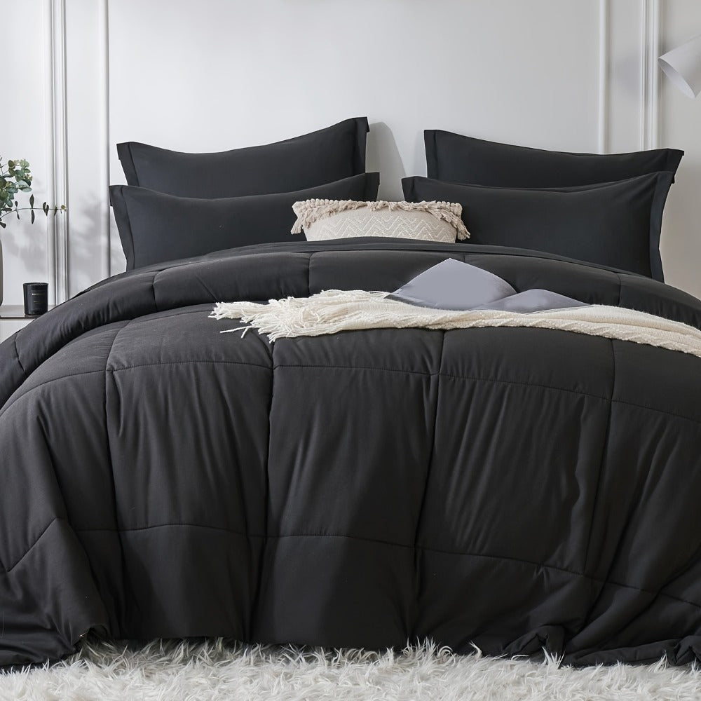 Checkered Microfiber Bed-in-a-Bag Comforter Set with Coordinated Sheets, 16 Color or Code Options and Four Sizes