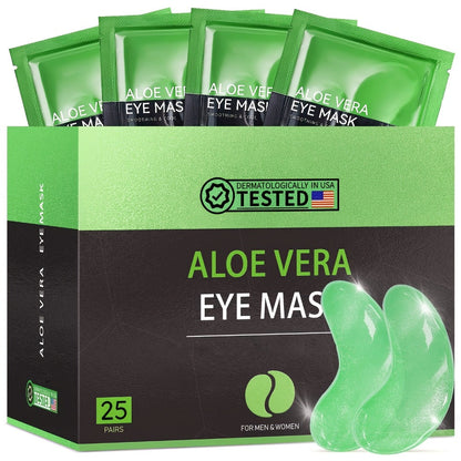 25-Pair Under-Eye Patch Set with Individually Packed Caffeine, Hyaluronic Acid or Aloe Vera Formula Options