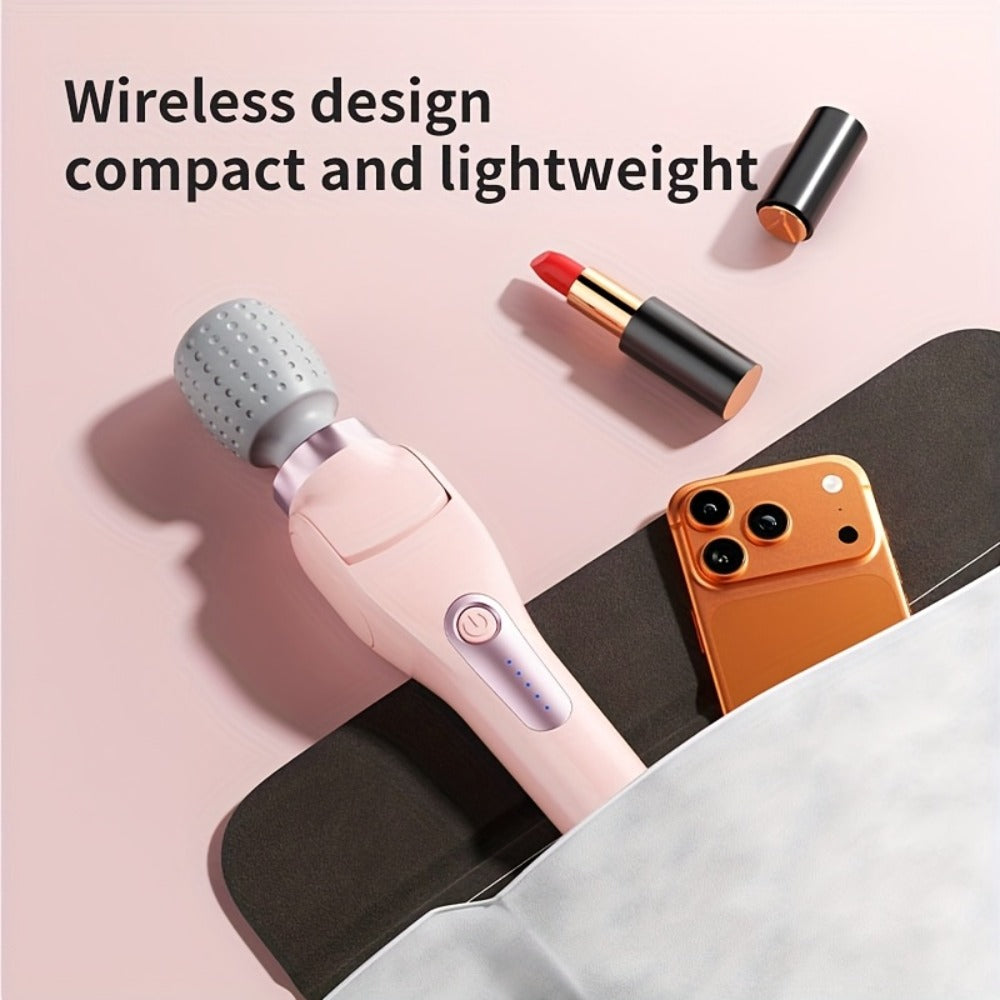 Electric Handheld Massager 180° Foldable Massage Stick, 5-Speed Vibration USB Rechargeable Rotating Head