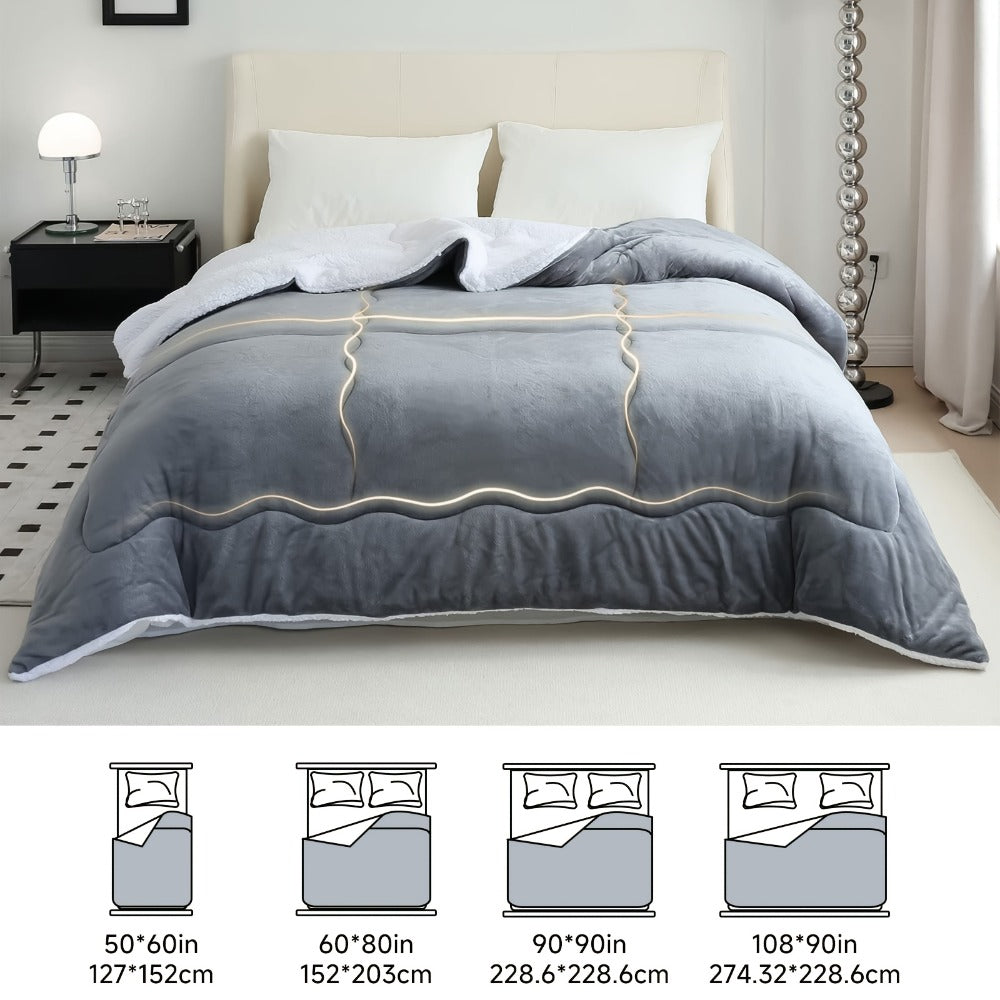 Moire-Style Flannel Blanket with Plush-Look Lining, Five Color Choices and Four Size Labels up to 108 x 90 Inches