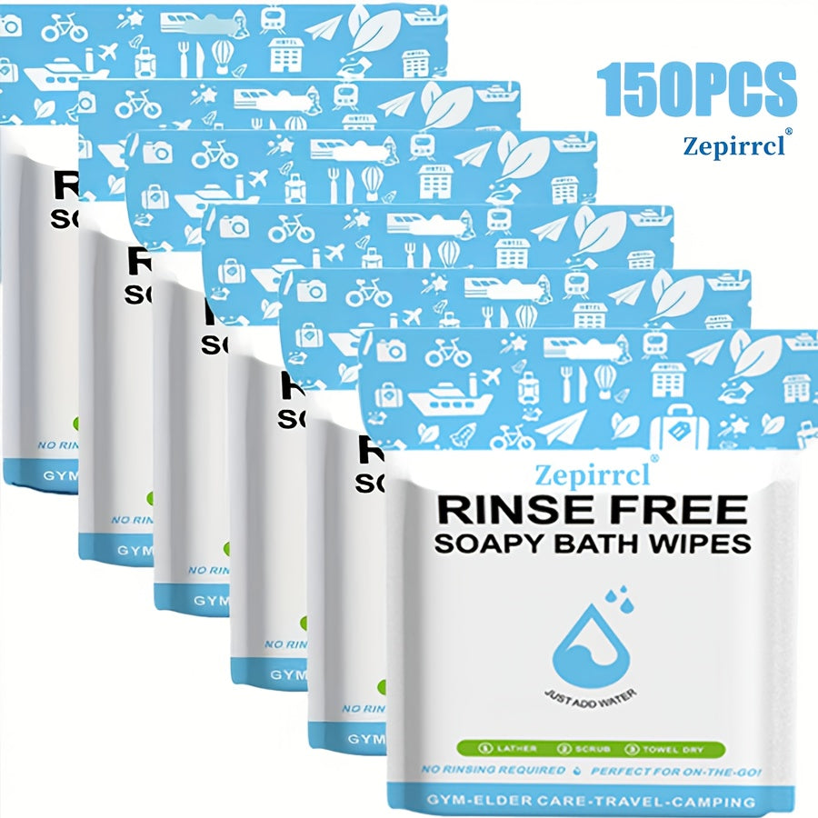 Disposable Bath Wipes No Rinse Body Wipes 11.81x11.81 Inch Large Shower Wipes for Travel for Entryways, Bedrooms and Living Spaces