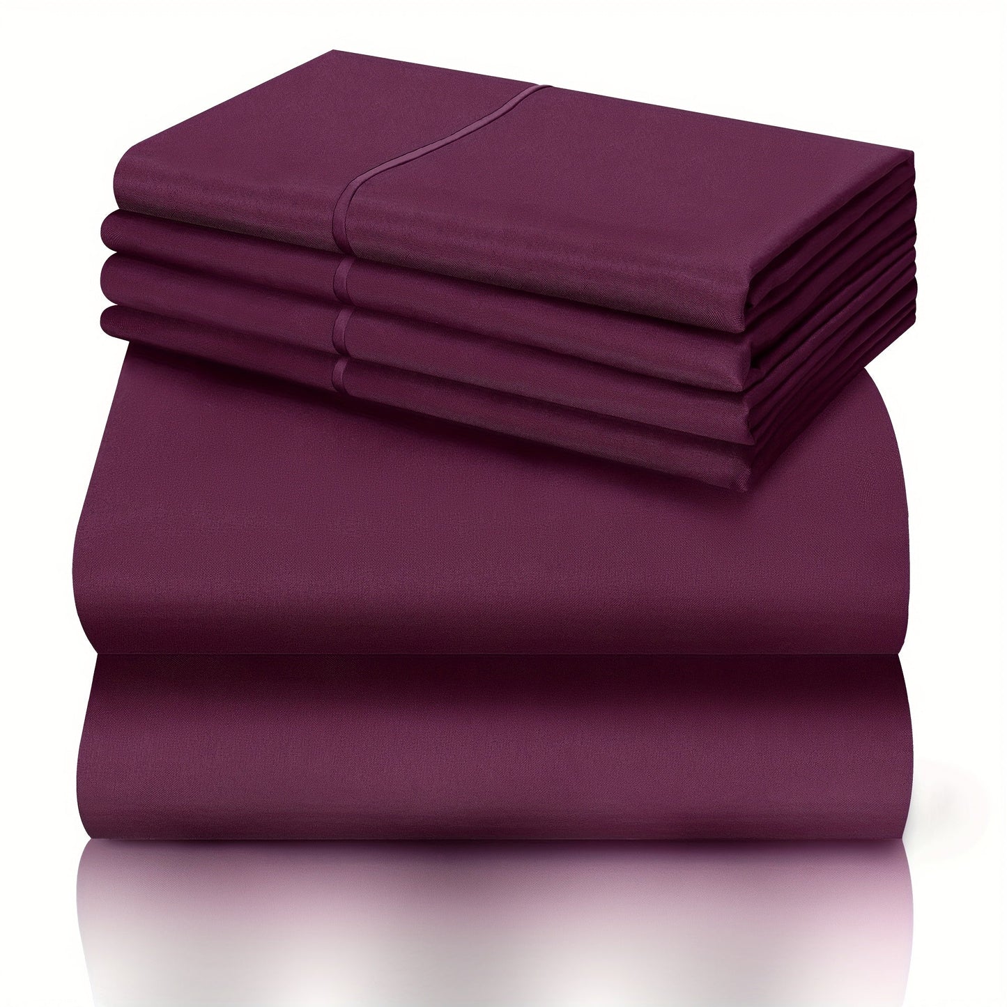 Bed Sheet Set California King 6-Piece Microfiber with 18-Inch Pocket and Sixteen Solid Color Choices