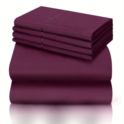 Bed Sheet Set California King 6-Piece Microfiber with 18-Inch Pocket and Sixteen Solid Color Choices