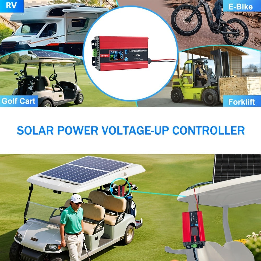 30A MPPT Solar Boost Charge Controller 1200W – DC-DC Step-Up Solar Panel Regulator for Lead-Acid, Gel & Lithium Batteries