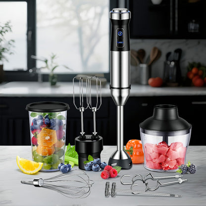 Display-Control Immersion Blender Set with 20 Speeds, Turbo Mode and Six- or Seven-Piece Options