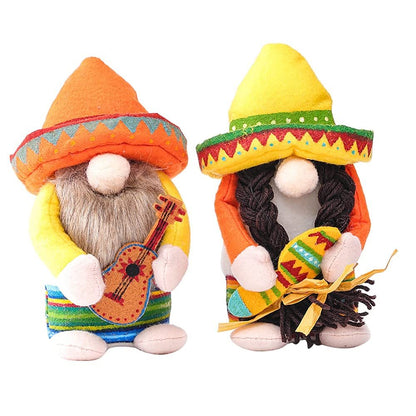 Gnome Plush Doll Shelf Sitter 2pcs, Swedish Tomte Elf Figurines for Coffee Bar, Farmhouse Kitchen & Home Decor