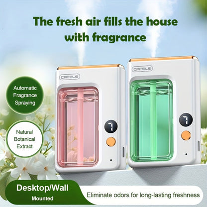 Desktop or Wall-Mount Essential Oil Diffuser with Transparent Chamber and One- or Three-Bottle Bundles
