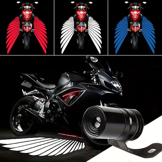 LED Angel Wing Motorcycle Projection Light Ground Shadow Decorative Atmosphere Light for Motorcycles Scooters Night Riding Visibility