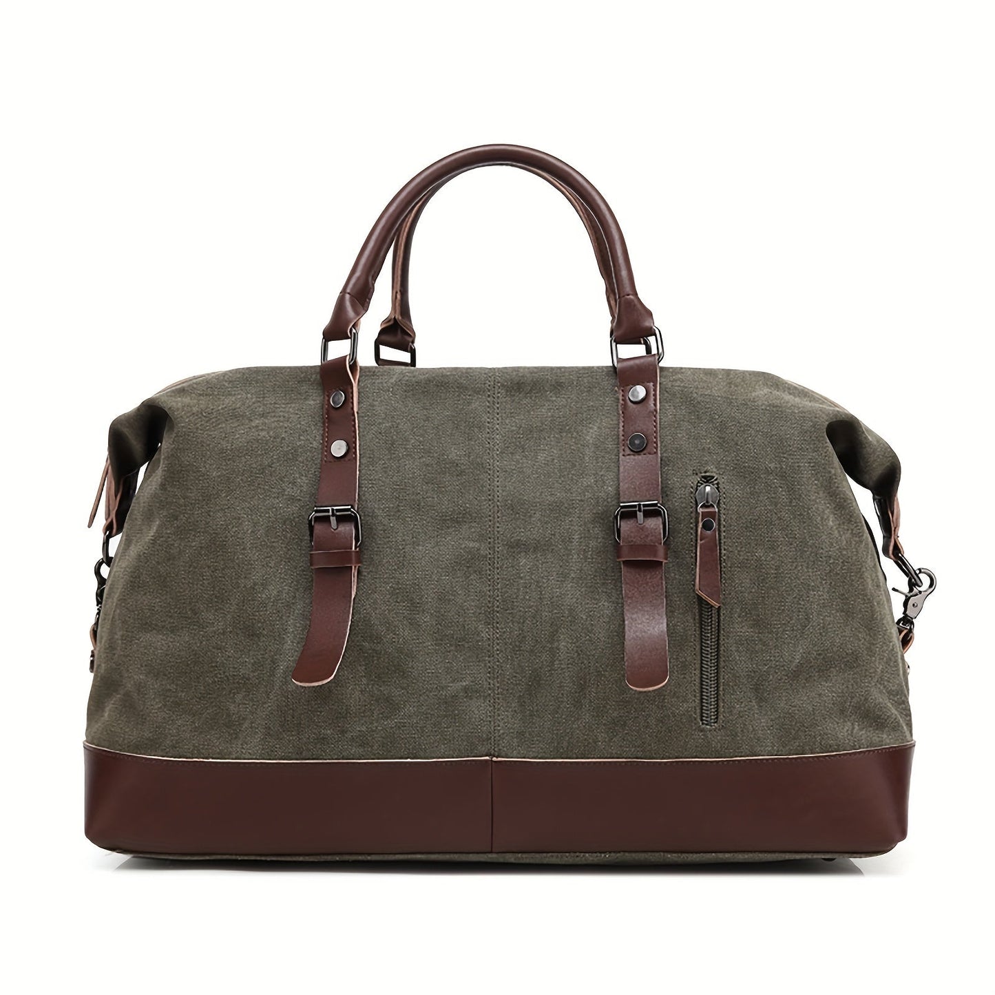 Canvas Weekender Bag Large Capacity Travel Duffel Overnight Bag Zipper Canvas Holdall Tote Satchel Handbag for Men Women Black Navy Army