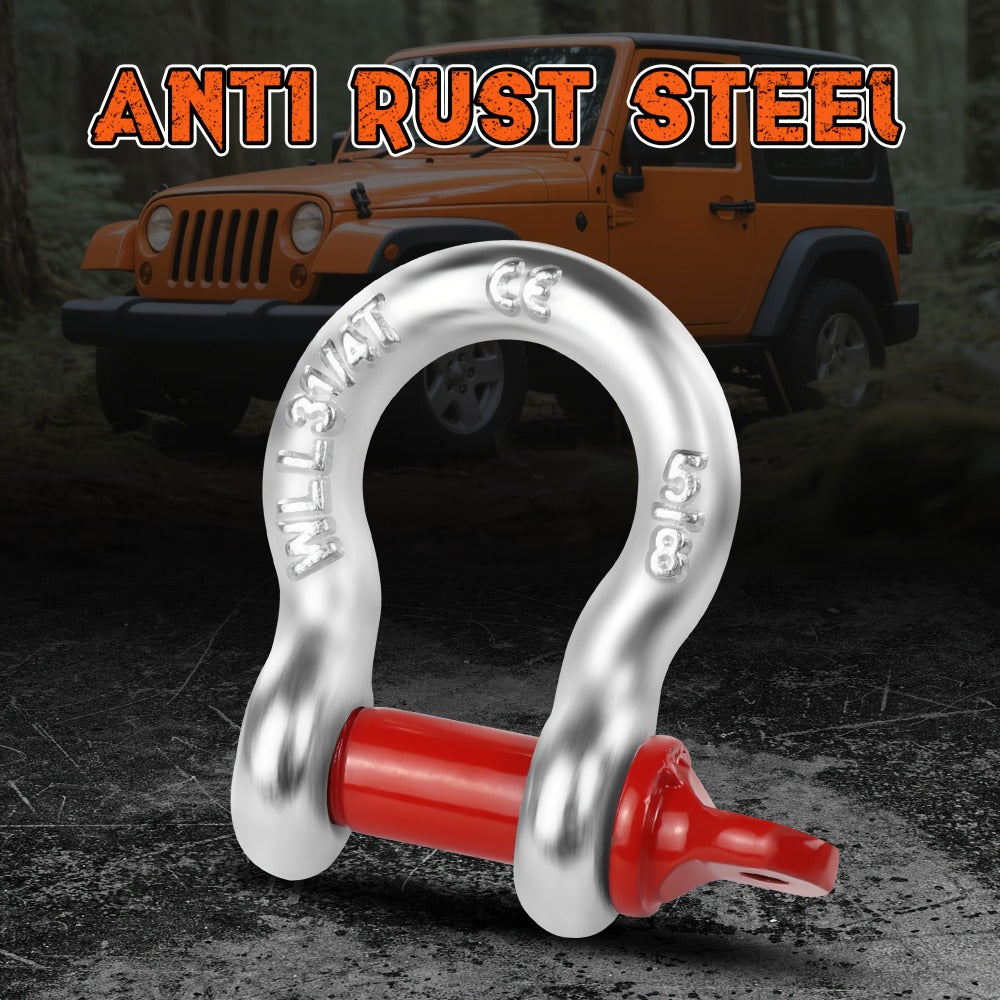 Recovery Tow Strap Heavy Duty – Up to 48000 LBS Break Strength, Kinetic Tow Rope with 2 D-Ring Shackles, Reflective Safety Flag & Storage