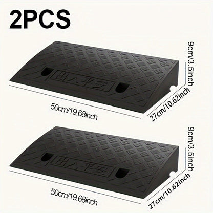 Curb Ramps 2-Pack Portable Heavy Duty Plastic Threshold Ramp Set for Low Clearance Cars Motorcycles Wheelchair – 19.68"L x 10.6"W