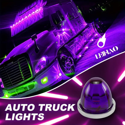 LED Side Marker Lights 2pcs Watermelon Shape Always-On Truck Side Indicator Lights Waterproof Easy Install for Semi-Trailers Boat Trailers
