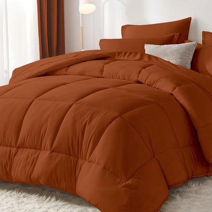 Checkered Microfiber Bed-in-a-Bag Comforter Set with Coordinated Sheets, 16 Color or Code Options and Four Sizes