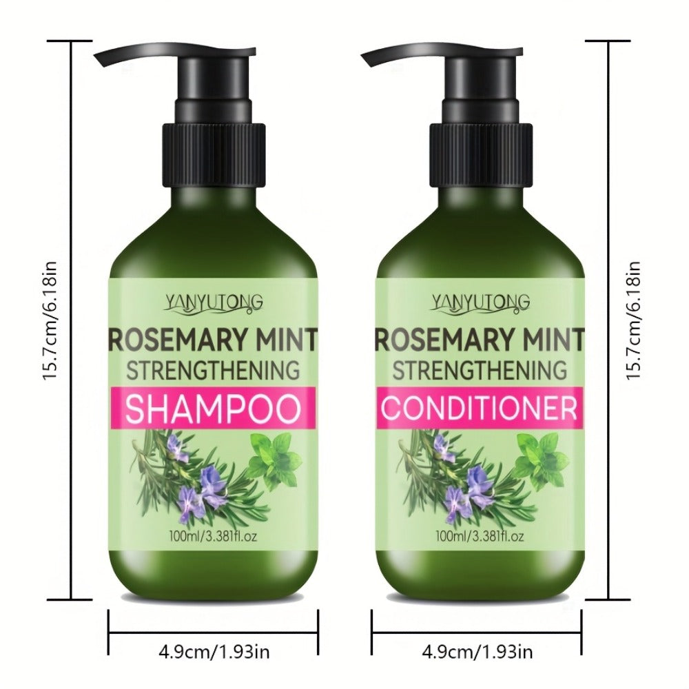 Rosemary Mint Shampoo & Conditioner Set with Rosemary Extract, Strengthening Hair Growth Formula