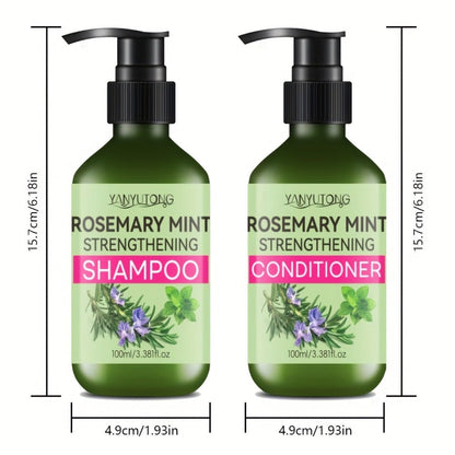 Rosemary Mint Shampoo & Conditioner Set with Rosemary Extract, Strengthening Hair Growth Formula