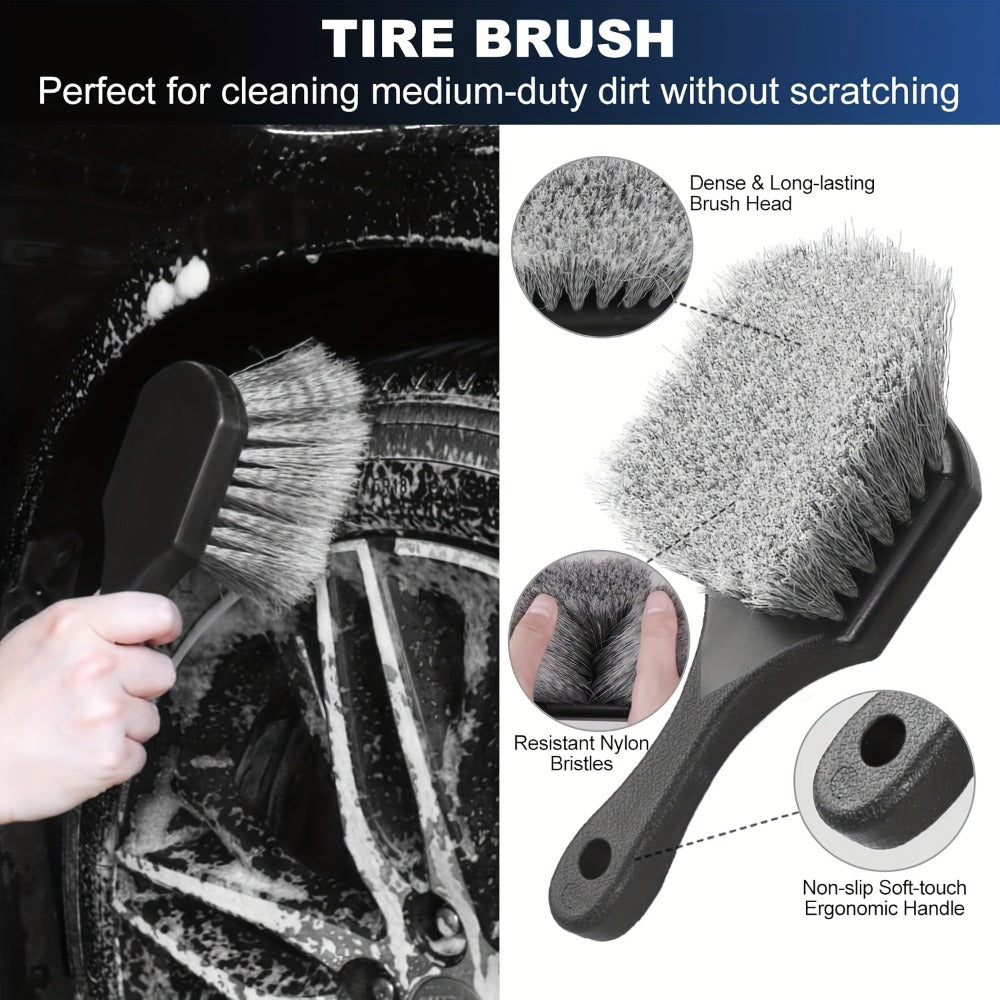 26-Piece Car Detailing Kit – Complete Car Cleaning Brush Set with Drill Brushes, Wheel Brush, Wash Mitt, Cleaning Gel & Squeegee
