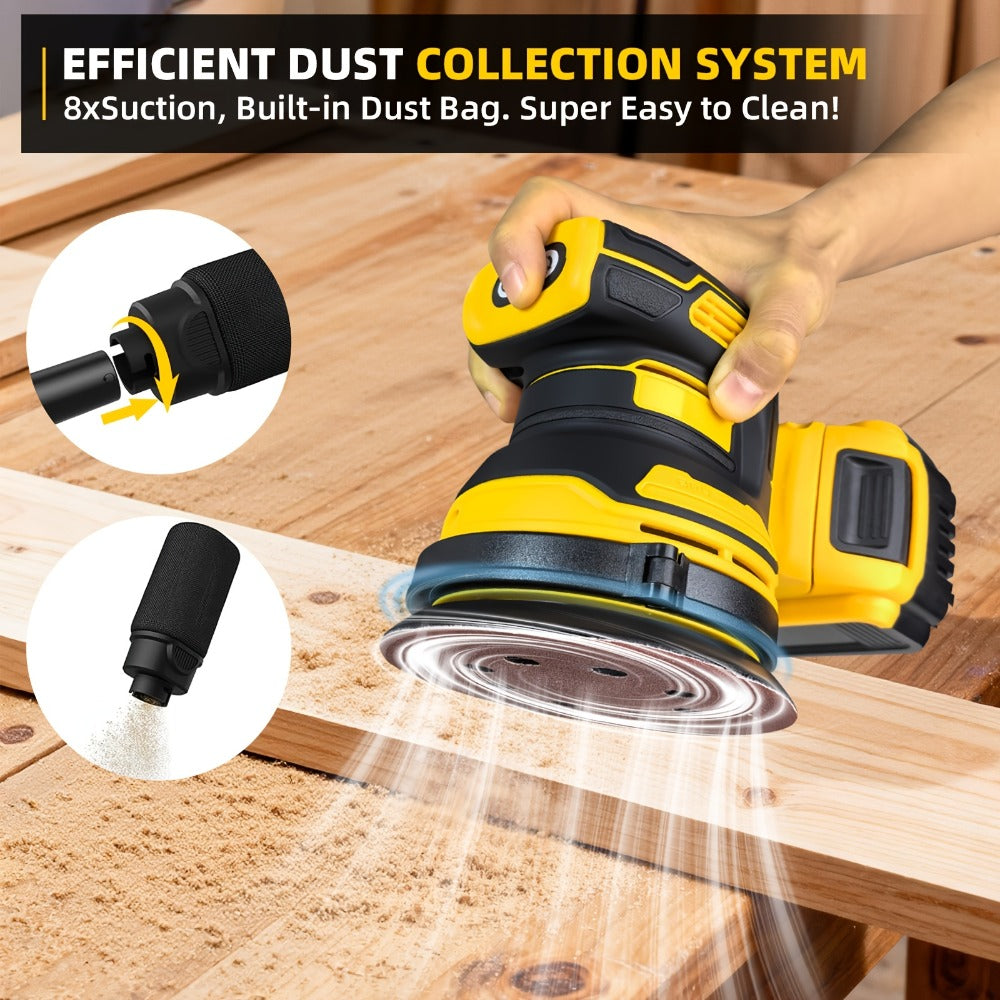 Cordless Orbital Sander Compatible with DeWalt DCB Battery for Entryways, Bedrooms and Living Spaces