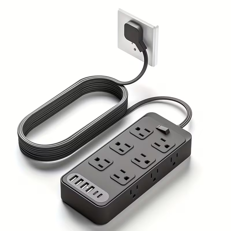 Charging Station 18-in-1 Power Strip Surge Protector 12 AC Outlets 6 USB Ports 4 USB-A 2 USB-C for an Everyday Personal Care Routine