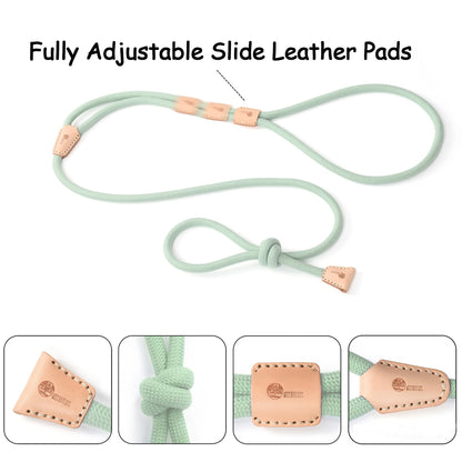 Dog Slip Leash and Harness 2-in-1 Rope Lead – No Pull All-in-One Training Leash for Puppies & Small Dogs, Adjustable Slip Lead with Soft