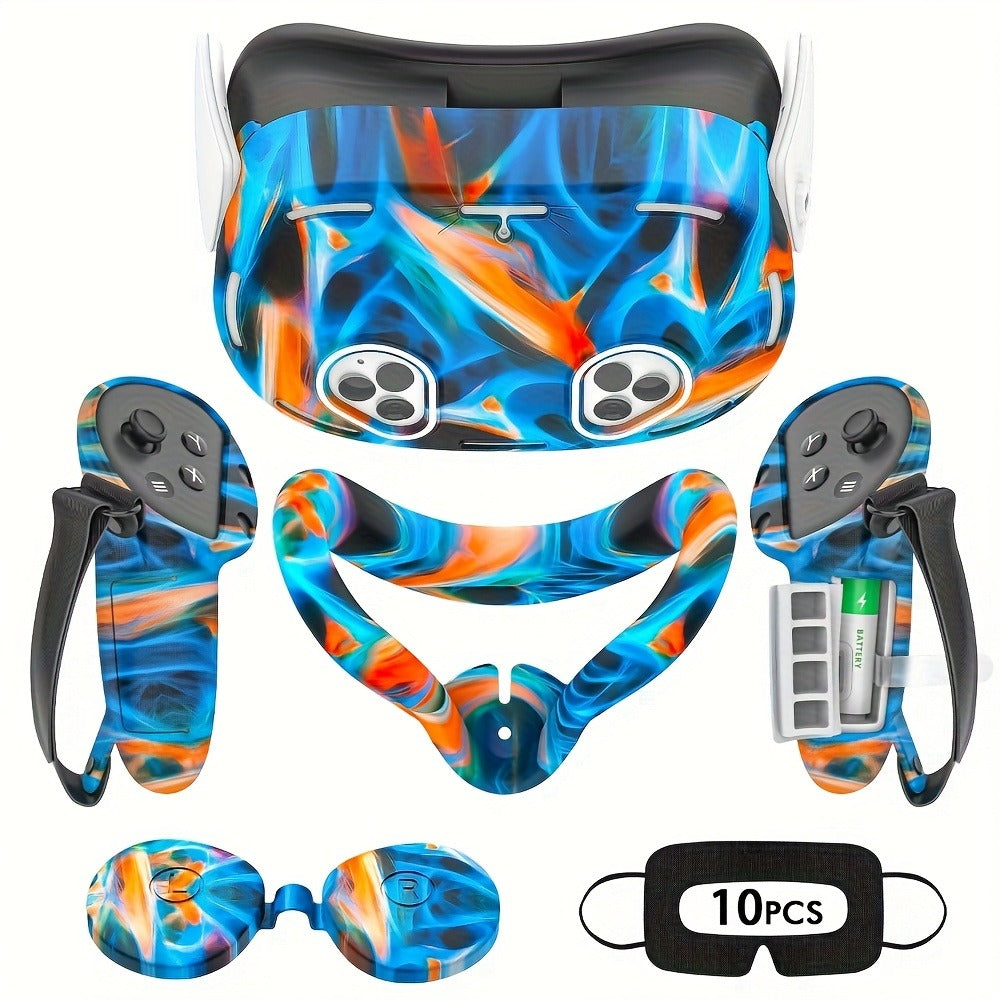 Meta Quest 3S Silicone Cover Set - VR Face Cover Shell Controller Grip Case Camera Lens Protector for an Everyday Personal Care Routine