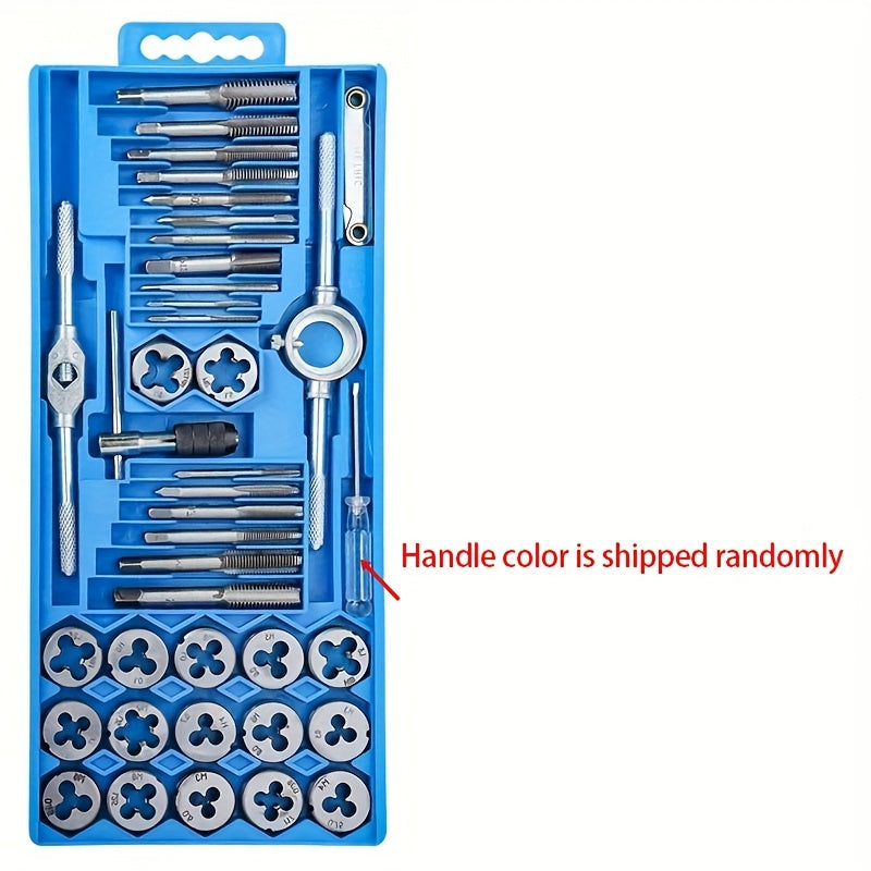 Metric Tap and Die Set 12pcs or 40pcs, M3-M12 Hand Thread Tapping Tool Kit with Plug Taps, Straight & Cone Reamers