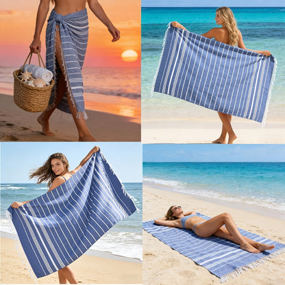 Turkish Beach Towels 2 Pack Sand Free Quick Dry Oversized Extra Large Lightweight Sandproof Compact Pool Swim Travel Camping Vacation Gift