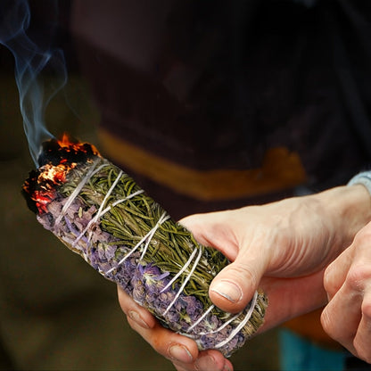 Sage Incense Smudge Bundle Set 3 Pack - White Sage Rosemary Lavender Hand-Bundled Incense for Entryways, Bedrooms and Living Spaces