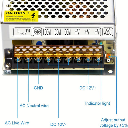 12V 20A 240W Switching Power Supply AC to DC Converter 110V 240V Input Regulated Adapter for Entryways, Bedrooms and Living Spaces