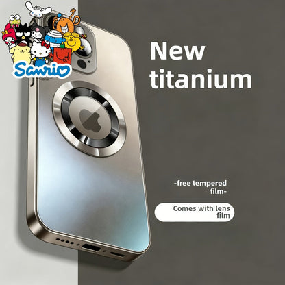 Phone Case Frosted Tempered Glass and TPU Cover with Integrated Lens Film for Select iPhones
