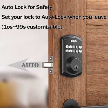 Electronic Keypad Deadbolt 3-Pack Keyless Entry Door Lock with 100-Code, Auto Lock, Anti-Peep PIN & Backup Key