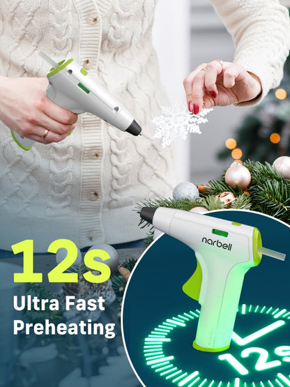 Cordless Hot Glue Gun Fast Heating USB Rechargeable 2000mAh, 12-Second Heat-Up, Anti-Drip Nozzle