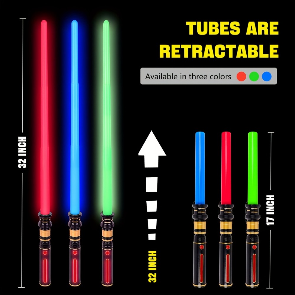Light Up Sword for Kids 3 Pack Red Blue Green with the Listed Color, Size or Set Options for Everyday Use