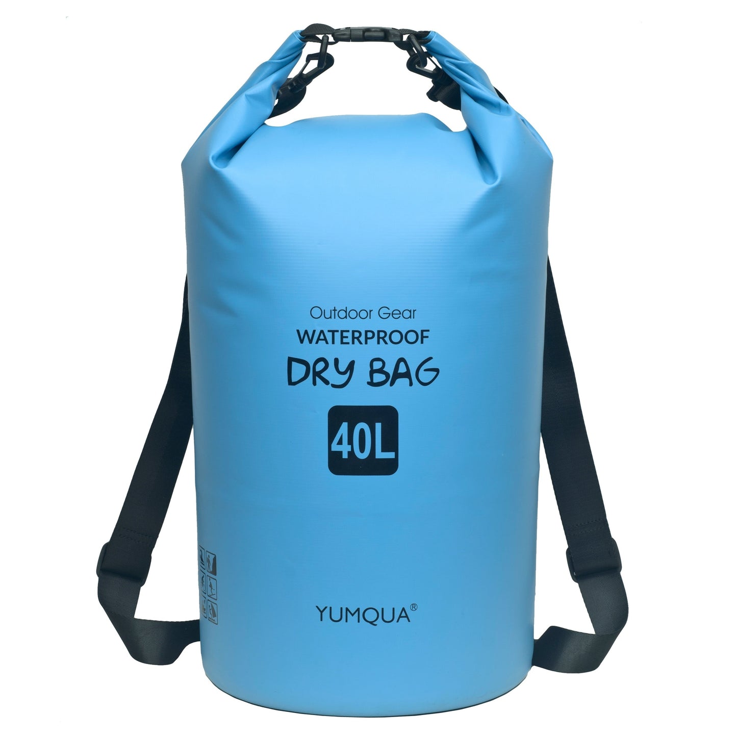 Waterproof Dry Bag Backpack 40L Roll Top Lock Closure PVC Floating Storage Bag for Kayaking Boating Swimming Hiking Camping Fishing Black