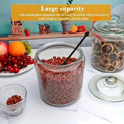 Glass Pantry Jars with Flip-Top Lids Set of 2 – Airtight Glass Storage Containers for Kitchen Pantry Organization, Cookies, Candy, Pasta
