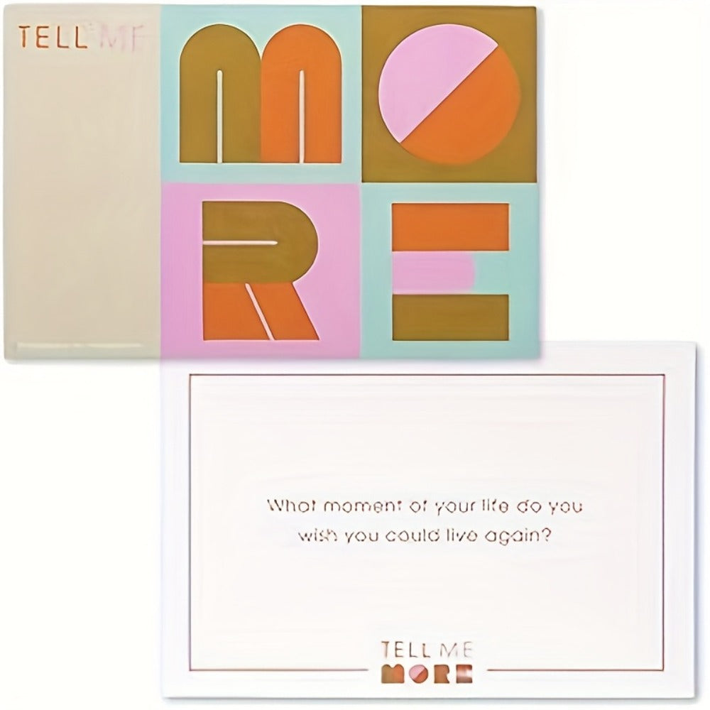 Tell Me More Conversation Card Game – Fun Icebreaker Question Cards for Friends, Family, Couples & Coworkers