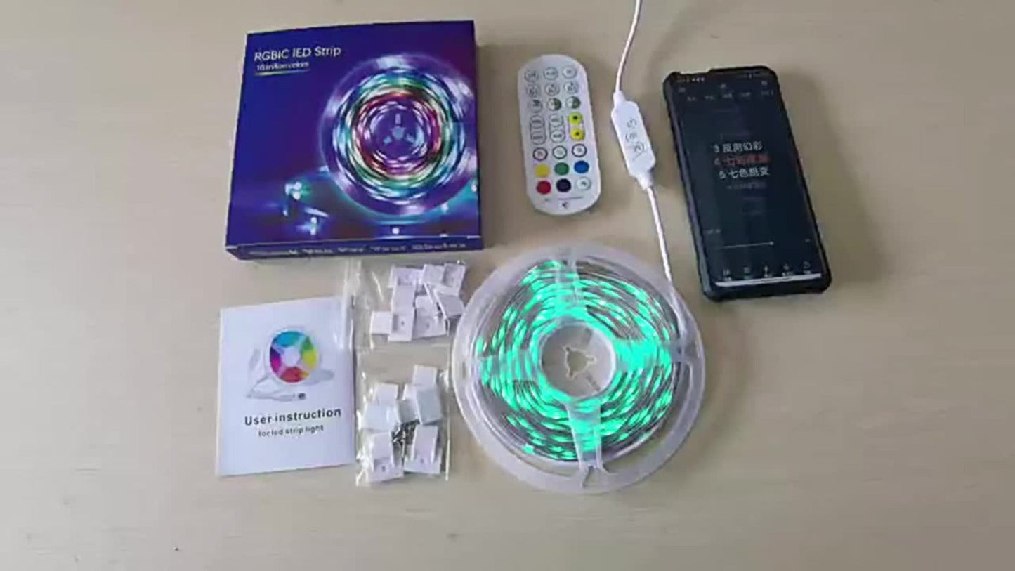 RGBIC TV Backlight Strip Lights for 10-85 Inch TV & Monitor, USB Powered Smart LED Bias Lighting with App Control
