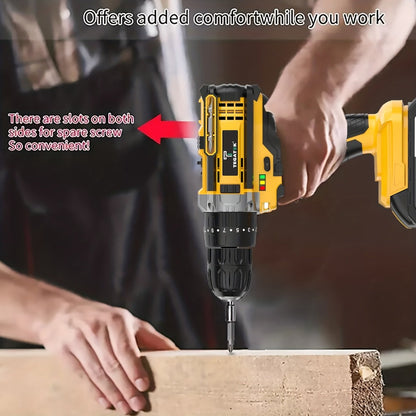 Cordless Drill Set 20V - Tegatok Impact Drill Kit with 45Nm Torque, 23-Speed Settings, LED Light
