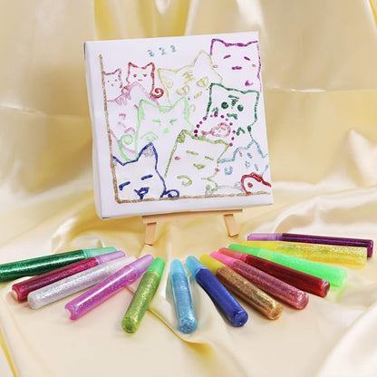 Glitter Glue Pens 30 Count Sparkle Set for Kids, 15 Colors Extra Fine Gel Glue for Arts Crafts Scrapbooking Slime School Projects