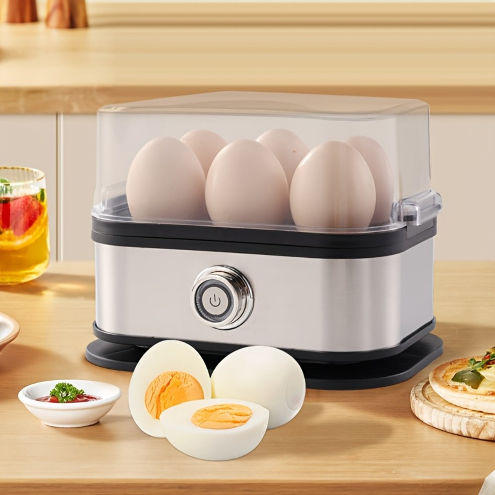 Rapid Electric Egg Cooker 6-Egg, 304 Stainless Steel Egg Boiler & Steamer for Hard, Medium & Boiled Eggs