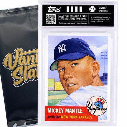 Vintage Baseball Card Vanity Slab Mystery, Authentic Topps Era Card 50 to 100+ Years Old in Display Case