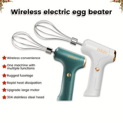 Wireless Electric Whisk Handheld Mixer - Rechargeable Cordless Egg Beater with Vertical Stand Design